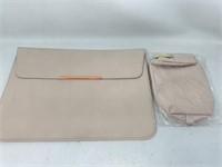 New 15in Laptop Sleeve and Pouch Apricot