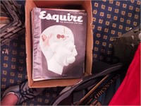 Box of late 1940s-early 1950s Esquire magazines