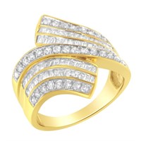 10k Gold 1.16ct Diamond Multi-row Bypass Ring