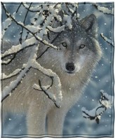 New Dawhud Direct Silent Wolf Fleece Blanket for