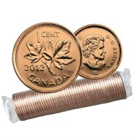 Final Run 2012 RCM Roll One Cent Coins, Last of th