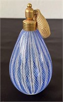 Venetian Latticino Glass Perfume Bottle w/
