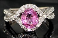 14kt Gold 2.96 ct Pink Sapphire & Diamond Ring