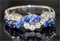 Platinum 1.34 ct Natural Sapphire & Diamond Ring