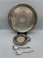 Silver on Copper Platter and Misc SilverPlate