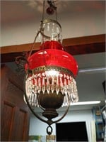 Victorian electrified retractable kitchen lamp