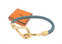 Hermes Jumbo Hook Blue Bracelet