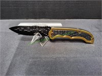 Master USA Black & Gold Pocket Knife w/ Clip