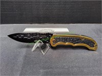 Master USA Black & Gold Pocket Knife w/ Clip
