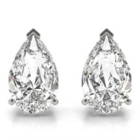 14kt Gold 2.00 ct Pear Cut Lab Diamond Earrings