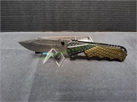 Master USA Black & Gold Pocket Knife w/ Clip