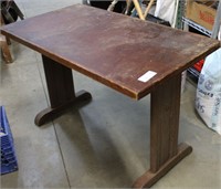 Wood Table Metal Feet 45.5"W 29.5"D