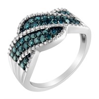 Elegant .50ct Blue Diamond Cocktail Ring