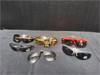 (5) Adult Sunglasses & (1) Clip On Shade