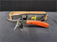 Elk Ridge Wood Handle Knife w/Nylon Sheath
