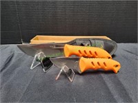 Elk Ridge Double Fixed Blade Knife Set, Orange