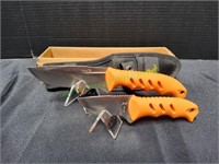 Elk Ridge Double Fixed Blade Knife Set, Orange