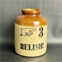 #3 Relish Crock Style Jar Made in England
