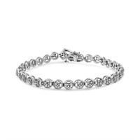 Elegant .10ct Diamond Open Circle Link Bracelet