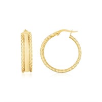 14k Gold Triple Row Hoop Earrings