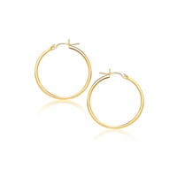 14k Gold Polished Hoop Earrings