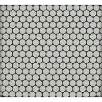 Penny Round Bianco 11.38 in X 12.32 in Mosaic Tile