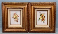(2) Floral Oil on Canvas Paintings
