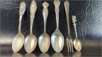 Sterling Silver Spoons , Pope Leo XIII , Souvenir