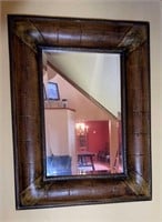 Decorative Wall Mirror with Ornate Padded Frame