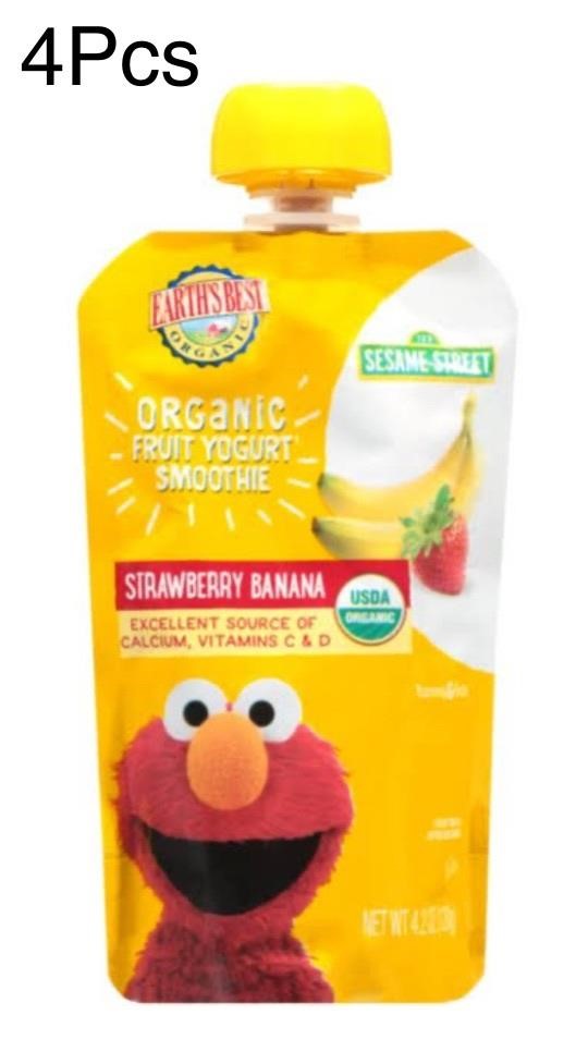 4Pcs Organic Fruits Yogurt Smoothie Strawberry120g