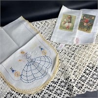 Bunny Napkins, Crochet Tablecloth & Dresser
