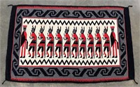 Hand Woven Fox Dancer Navajo Pattern Rug 84x55