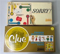 Parker Brothers 1964 Sorry! & 1963 "Clue"