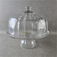 Footed Glass Covered Cake Plate