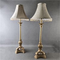 Pair of Goldtone Table Lamps