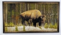 Montana Buffalo Oil on Canvas Painting