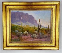 J Chris Morel Oil on Board New Mexico Painting