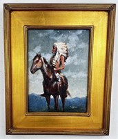 Mark Gibson Montana Indian Chief Painting