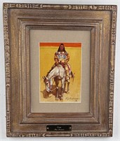 Roy Andersen Indian Oil on Board Painting