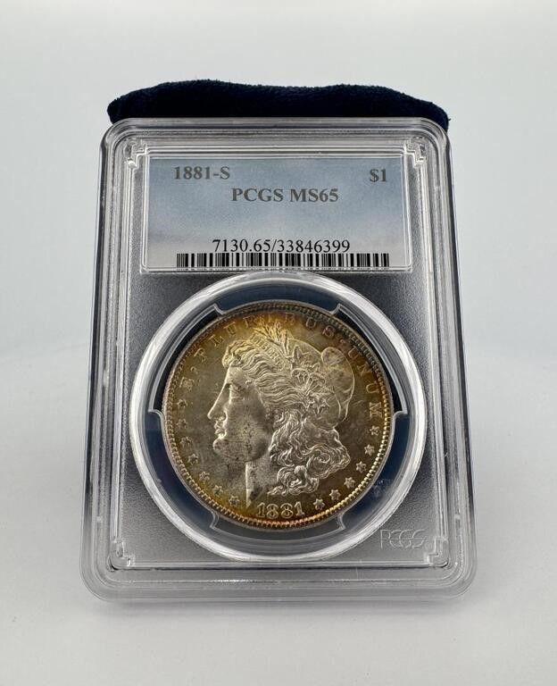 1881 S Morgan Silver Dollar PCGS MS65 Toned