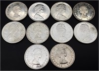 10 Brilliant Uncirculated Canada Silver Dollars
