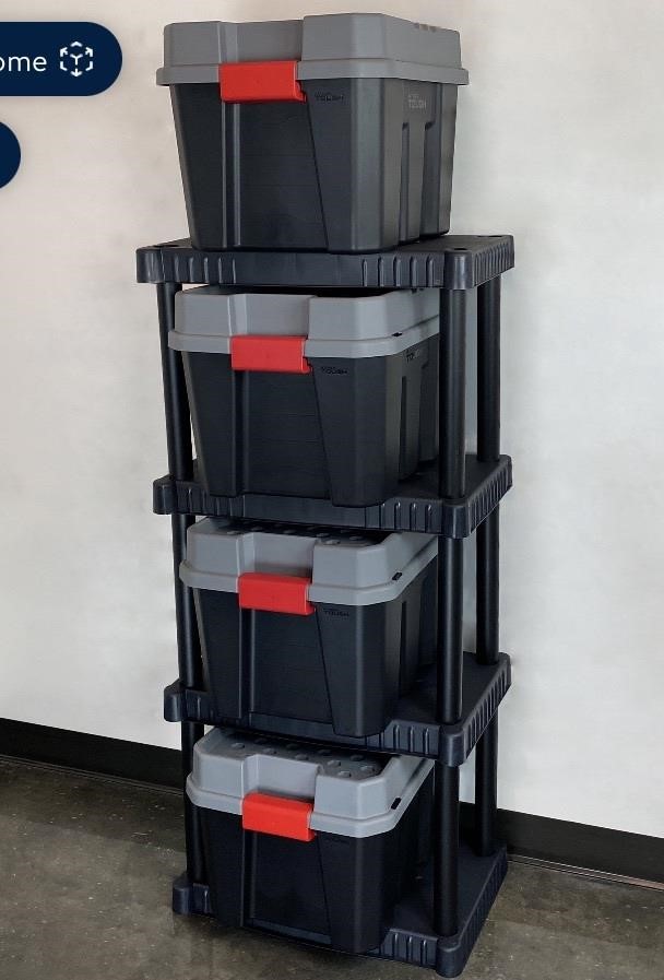 Hyper Tough Plastic 4-Tier Storage Shelves