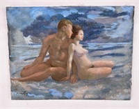 Irene Layne Florida Oil on Canvas Nude Painting