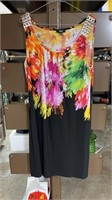 MSK Brand Ladies Size Large Floral Dress Made In I