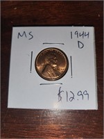 MS 1944 D wheat penny
