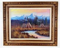 Ron Bailey Montana Indian Encampment Painting