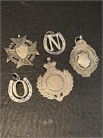5 Vintage Sterling Silver Watch Fobs English