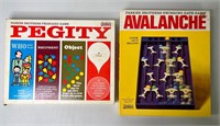 Parker Brothers Pegity & Avalanche Board Games