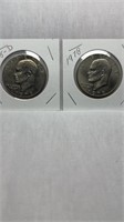 Of) 1978 and 1978-D Eisenhower dollar coins