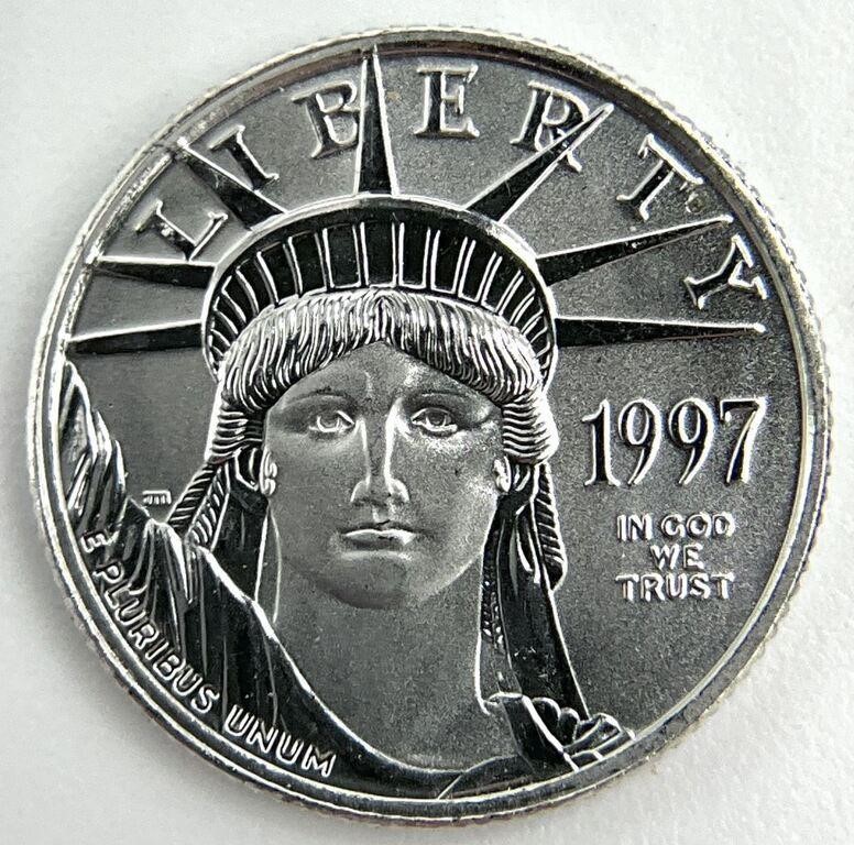 1999 $10 US Platinum Eagle 1/10 Troy Ounce